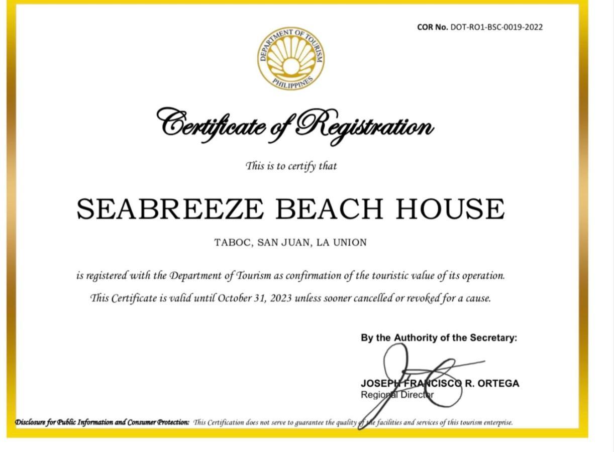 Seabreeze Beachfront Home And Cottages New Management San Juan (La Union) Eksteriør bilde